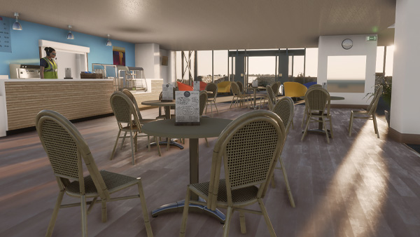 The cafe at the Isles of Scilly Airport